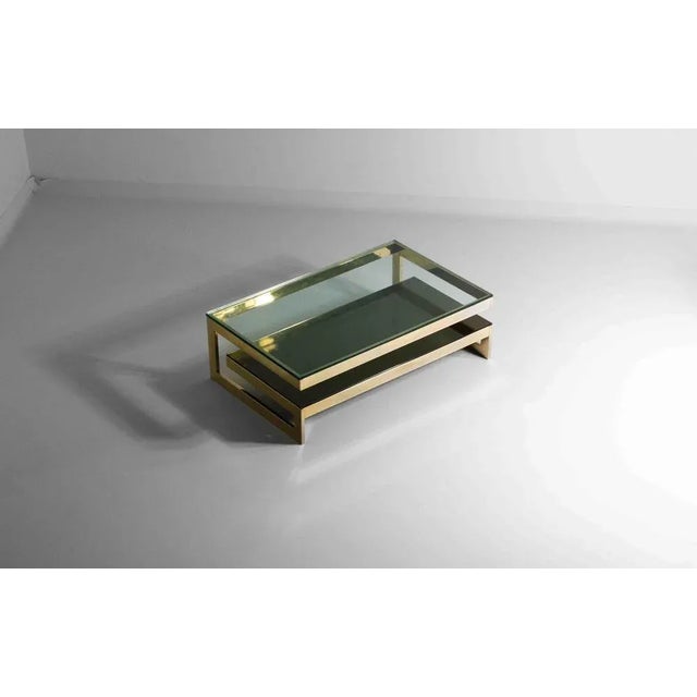 Postmodern Gold Plated G-Shaped Coffee Table from Belgochrom, 1970s For Sale - Image 3 of 10