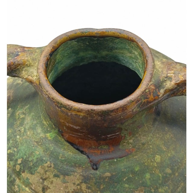 Glazed Terracotta Jar with Twisted Handles, Italy, 1890s For Sale - Image 6 of 10