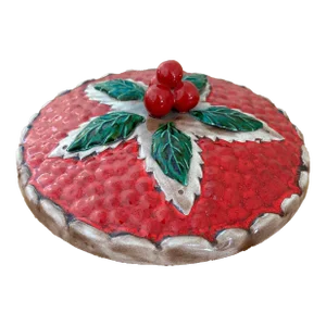 1990s Cherry Pie Plate With Cover