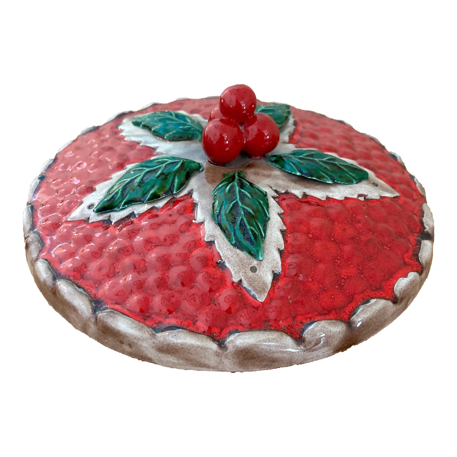 1990s holiday pie plate with cover chairish