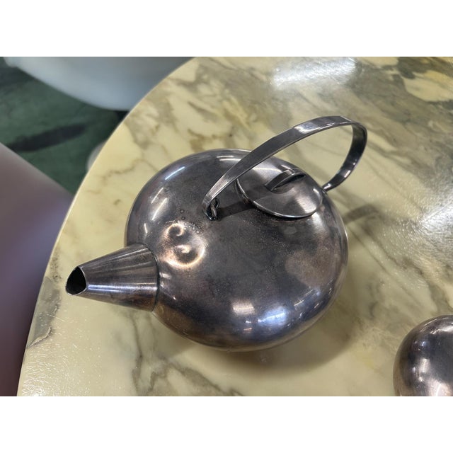 Gray Gallia Tea Set from Christofle, 1970s, Set of 3 For Sale - Image 8 of 11