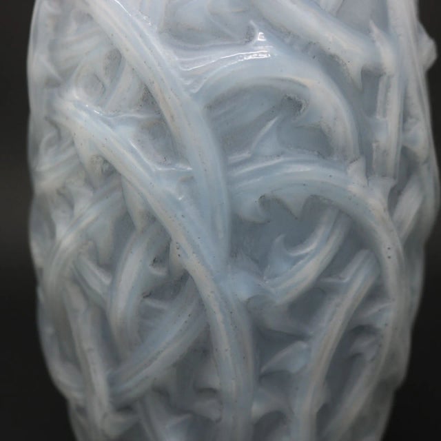 Glass Rene Lalique Opalescent Glass 'Ronces' Vase For Sale - Image 7 of 12