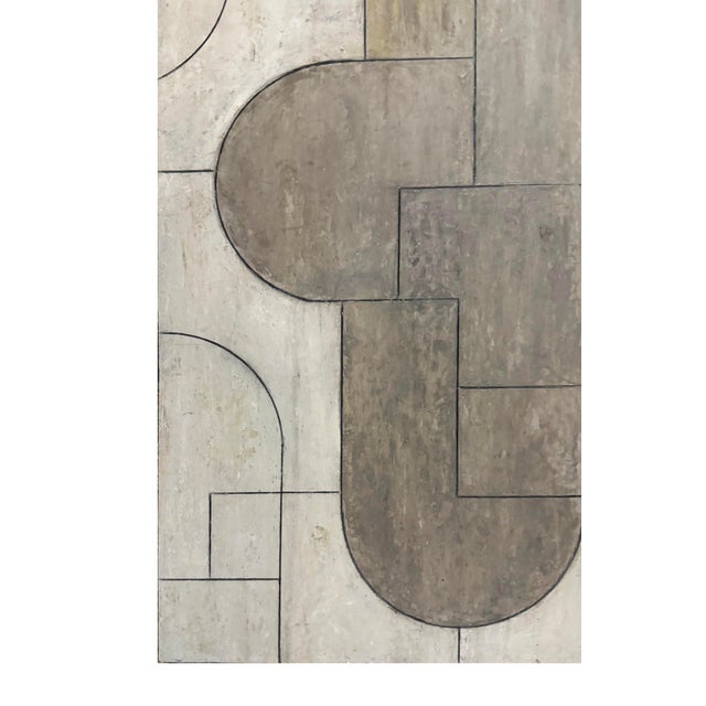 THE JOURNEY Oil paint and cold wax on Encaustiflex, a microfiber material made from recycled plastic soda bottles mounted...