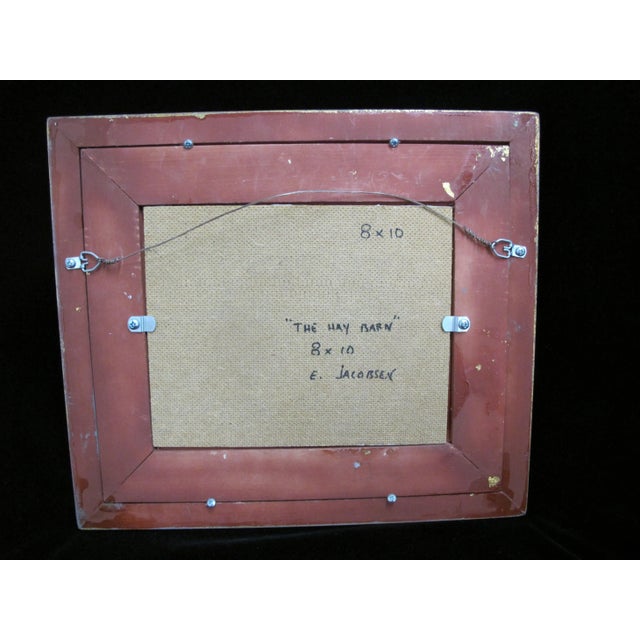 Eric Jacobsen Plein Air Hay Barn Farmhouse Landscape Gilt Frame Oil Painting For Sale In Portland, OR - Image 6 of 6