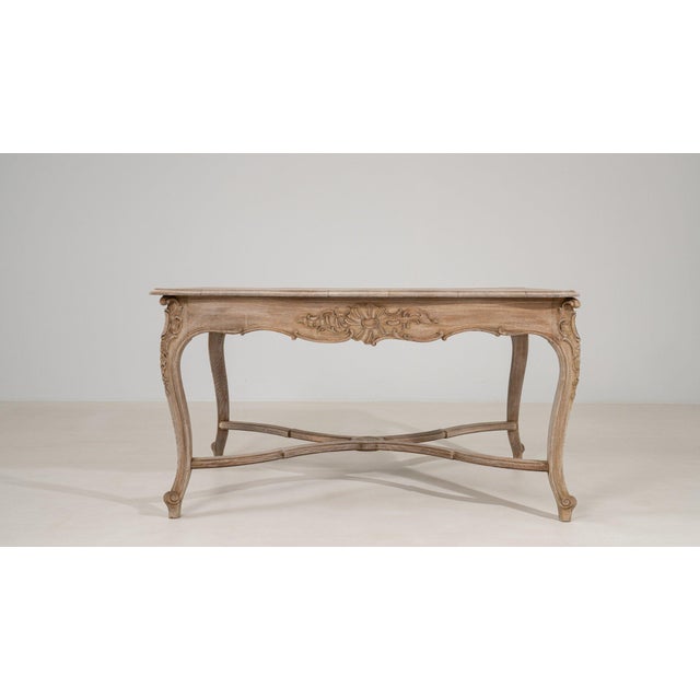 Antique White 19th Century France Louis XIV Antique White Wood Dining Table For Sale - Image 8 of 11