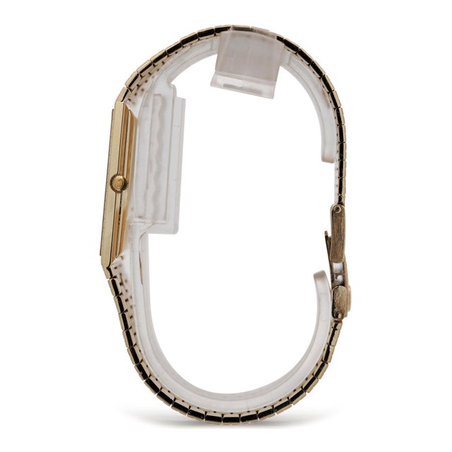 Art Deco Vintage Concord 14k Gold 25mm Quartz Integrated Bracelet Watch For Sale - Image 3 of 10