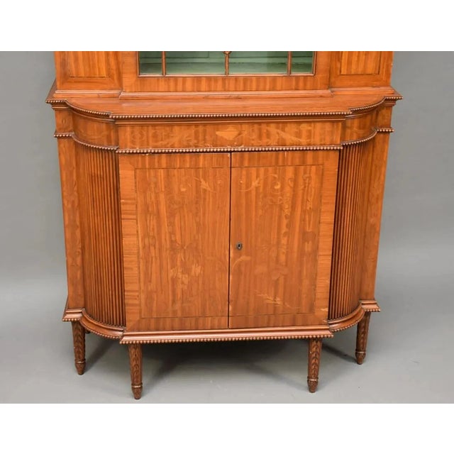 Antique Satinwood Cabinet, Single Door and Feather Plumes at Top For Sale - Image 4 of 7