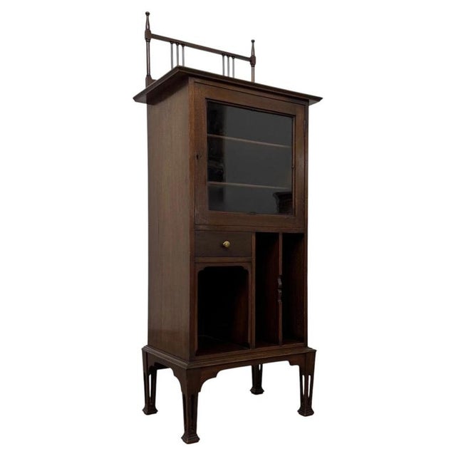 Antique Early 20th Century English Mahogany Cabinet Vitrine For Sale - Image 6 of 14