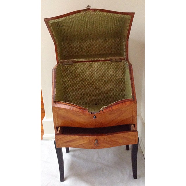 Traditional Antique Marquetry Patterned Letter Box on Stand For Sale - Image 3 of 5