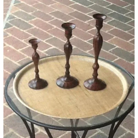 Savor the shine of 3 beautiful Bombay candlestick holders on the dining table or elsewhere throughout your home. These...