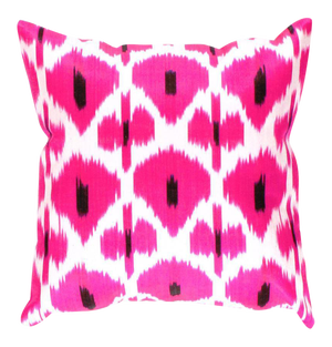 Rose Hand Knotted Turkish Ikat Pillow Cover