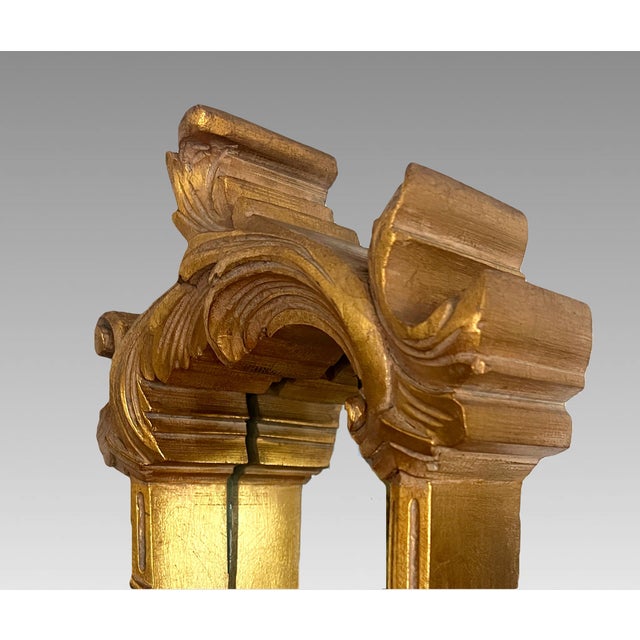 Mid 20th Century Italian Gilt Wall Shelf or Sconce With Integral Mirror (Baroque Hollywood Regency Style) For Sale - Image 5 of 9