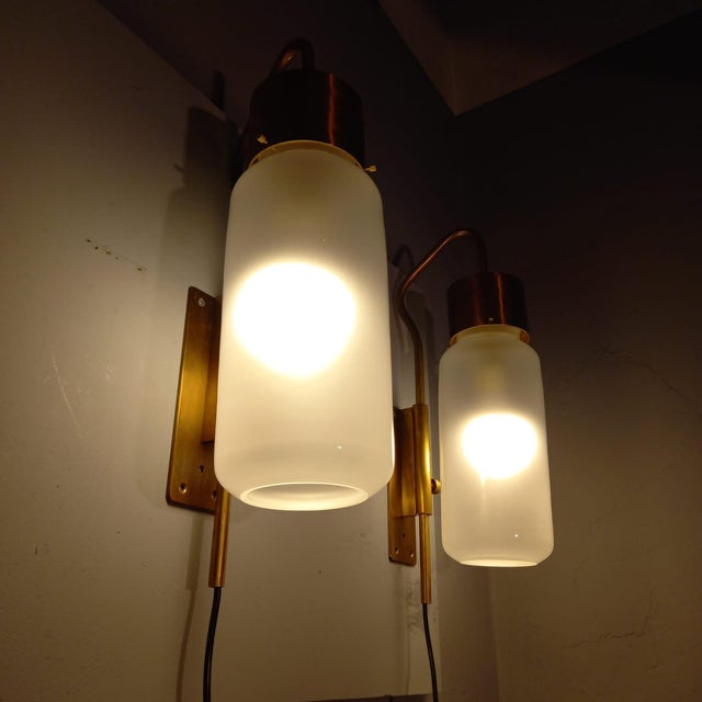 1990s LP10 Bidone Wall Light in Brass by Luigi Caccia Dominioni for Azucena, 1990s, Set of 2 For Sale - Image 5 of 17