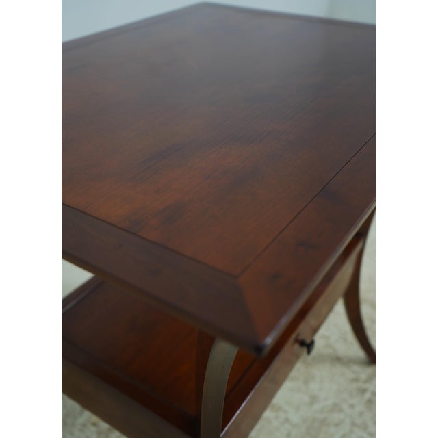 Pair Grange French Splay Legs Cherry Nightstand Tables For Sale - Image 12 of 18