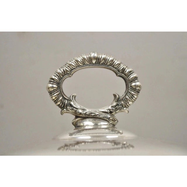 Victorian Vintage Victorian Silver Plated Covered Vegetable Serving Dish Platter Bowl For Sale - Image 3 of 10