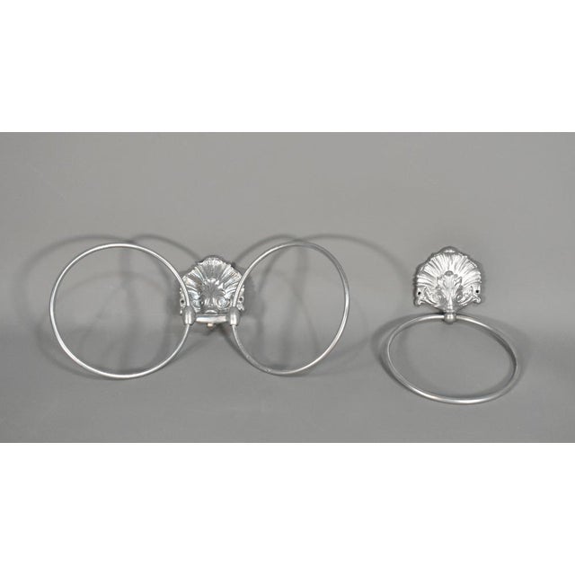 Metal Vintage French Bathroom Accessories, 1970s, Set of 6 For Sale - Image 7 of 14