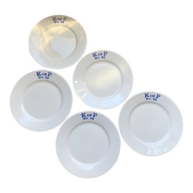 Antique C. 1910–1930 Knights of Pythias Lodge No. 22 Genwood China Bread Plates, Set of 5 For Sale