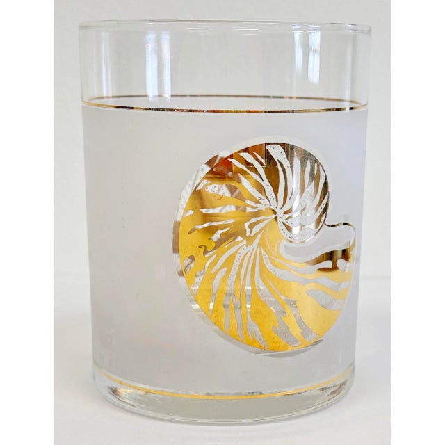 Vintage Coastal Seashell Motif Culver LTD Lowball Glasses, Set of 4 For Sale In Kansas City - Image 6 of 7