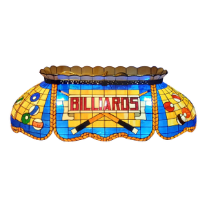 1990sVerified Ram Cf-50 Blue/Cream Tiffany Glass Billiards Light — Tested — Uncommon Blue/Cream Colorway