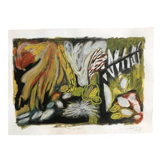 2018 "Trópicos" Abstract Botanical Mixed-Media Drawing by Alicia Amador For Sale