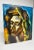 Mid 20th Century Abstract Fauvist Ancient Figurehead Original Oil Painting on Board For Sale - Image 5 of 12