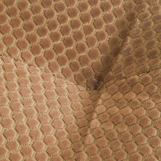 Tan French Geometric Chenille Lounge Chair, 1970s - 2 Available For Sale - Image 8 of 11
