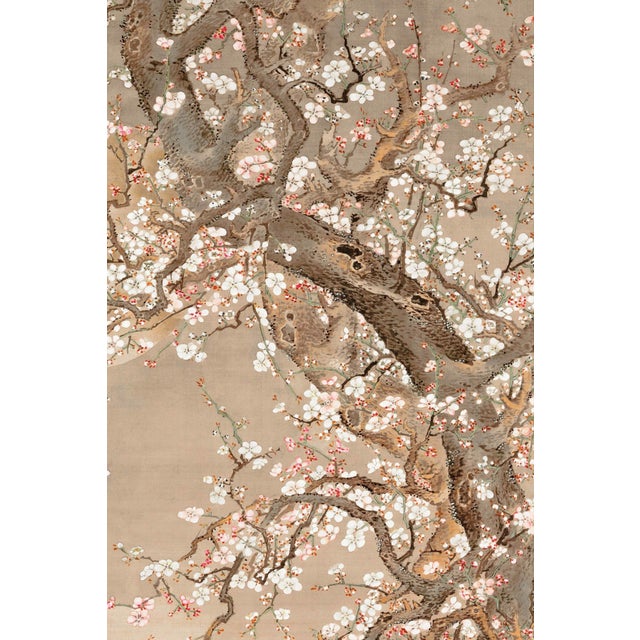 Contemporary Japanese Plum Blossoms in Moonlight by Sō Shizan, Japanese Art, 16" X 24" For Sale - Image 3 of 10