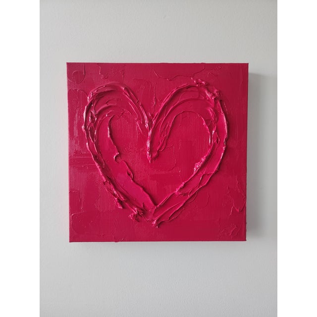 Raspberry Abstract Heart Painting For Sale In Raleigh - Image 6 of 8