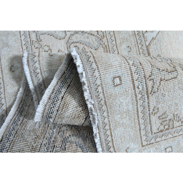 1970s Vintage Persian Handmade Wool Cotton Light Beige Area Rug For Sale - Image 11 of 11