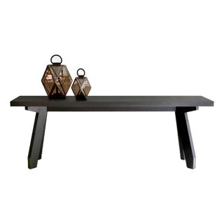 Boscolo 240 Grey Oak and and Dark Bronze Metal Low Console by Casa Casati For Sale