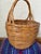 Late 20th Century Vintage Large Split Cane Gathering Basket With Handle For Sale - Image 4 of 9