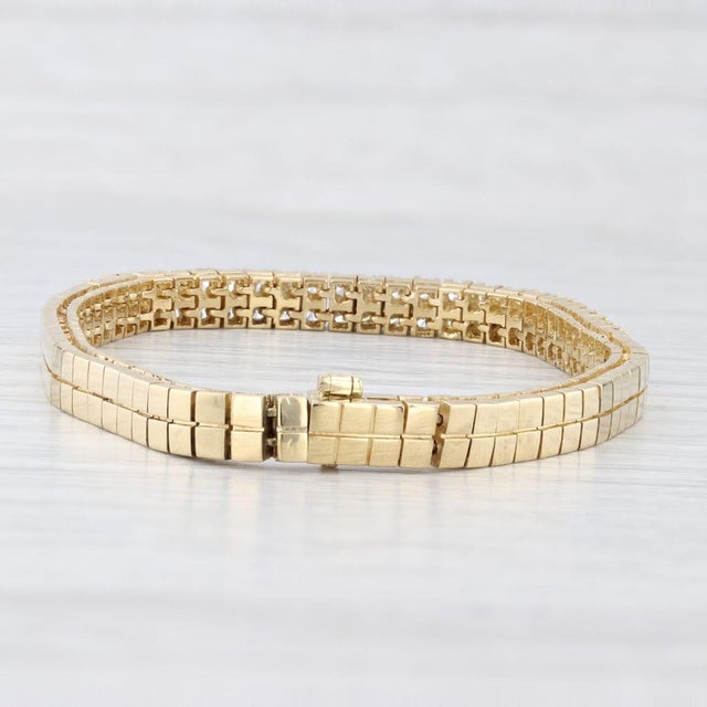 2ctw Diamond Tennis Omega Chain Bracelet 18k Yellow Gold 6.5" 5mm For Sale In Greensboro - Image 6 of 8