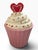 Traditional Vintage Nantucket Home Pink Cupcake Cookie Jar With Heart Lid For Sale - Image 3 of 6