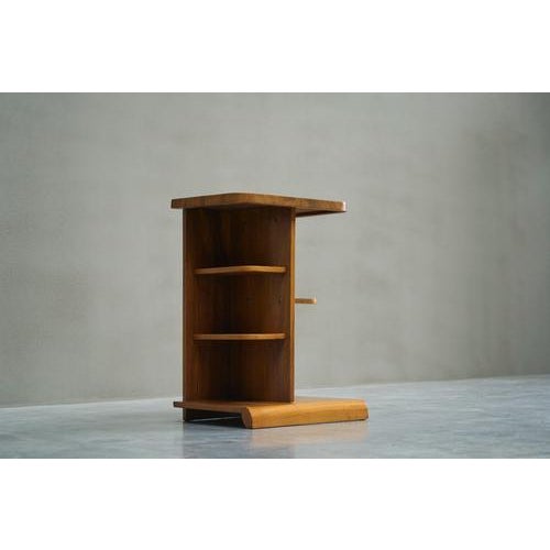 Art Deco Side Table with Shelves in Bookmatched Walnut Veneer, 1920s For Sale - Image 8 of 15