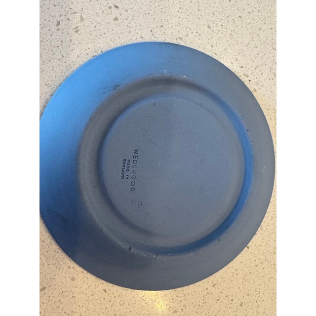 Cream Color on Lavender (Pale Blue) Jasperware Tea Coffee Cup and Saucer For Sale - Image 10 of 12