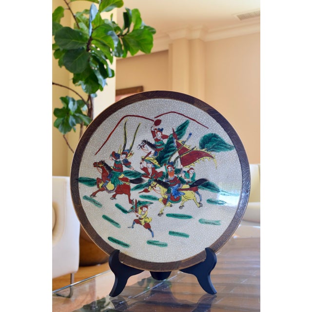 Late 19th Century Chinese Crackle-Glazed Ceramic Charger For Sale - Image 5 of 5