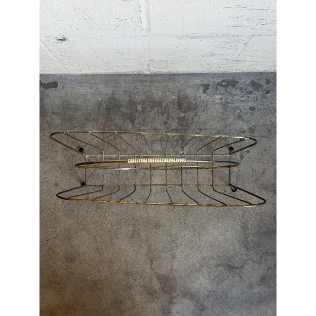 Brass Wire Metal Magazine Holder Mid-Century Modern Vintage For Sale - Image 4 of 10