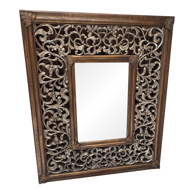 20th Century Ornately Carved Gilt Wood Wall or Floor Mirror For Sale