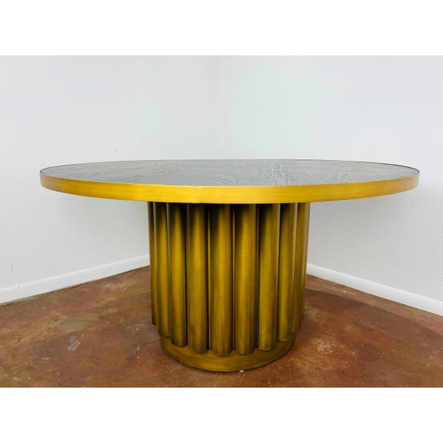 Brass Pedestal Dining Table | Chairish