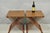 Vintage Mid Century Danish Modern Teak Folding Campaign Style Side Tables with Butcher Block Tops by Mandalay - a Pair....