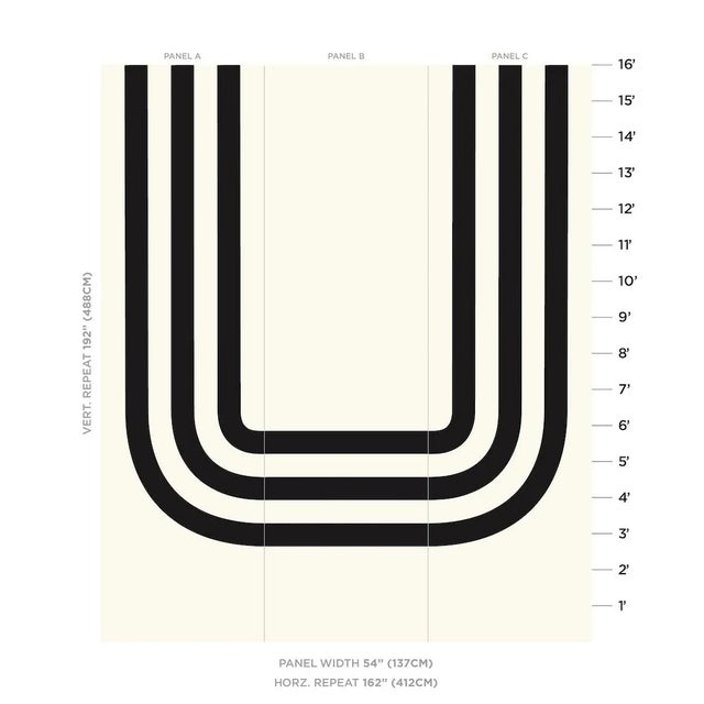 Modern Schumacher x Victor Glemaud Virginia Panel C in Black For Sale - Image 3 of 4