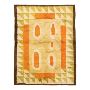 1980s Vintage Swedish Rug 5'4'' x 7'