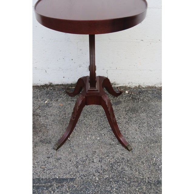 1940s Mahogany Oval Harp Design Claw Feet Side End Table For Sale - Image 10 of 14