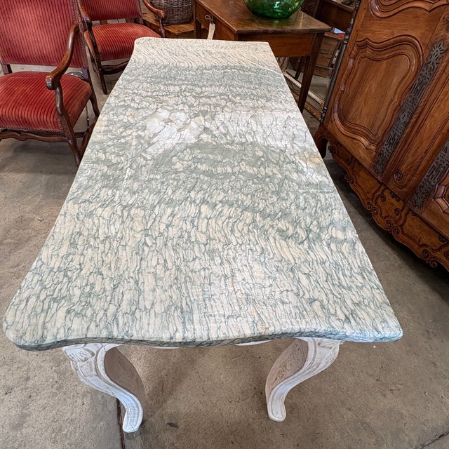 19th Century French Louis XV Style Marble Top Console Table For Sale - Image 10 of 13