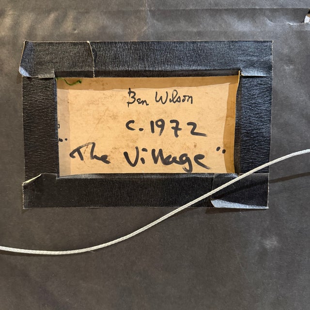 Ben Wilson "The Village" Oil on Canvas, Circa 1972 For Sale - Image 4 of 4