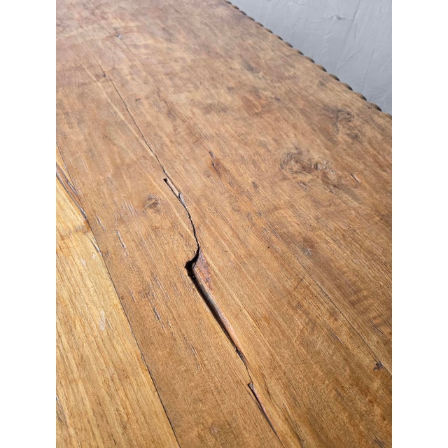 Wood Rustic European Style Hand Crafted Dining Table For Sale - Image 7 of 7