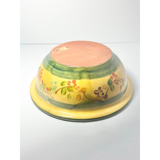 Terre E Provence Yellow & Green Earthenware Serving Bowl For Sale - Image 4 of 5