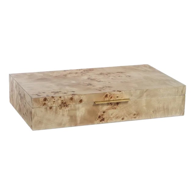 Burlwood Rectangle Veneer Box For Sale