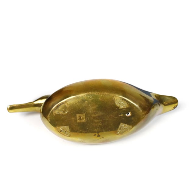 Brass Vintage Brass Duck Bird Decoy Model Figurines For Sale - Image 8 of 8