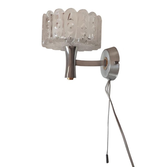 Mid-Century Modern Cut Crystal Wall Lamp, 1960s For Sale - Image 10 of 11